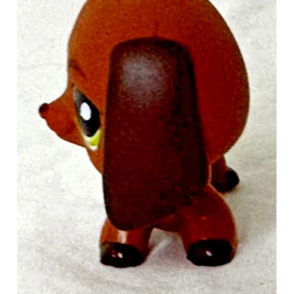 Littlest Pet Shop lps Dachshund Figure Dog #992 Green Eyes Weiner Dog